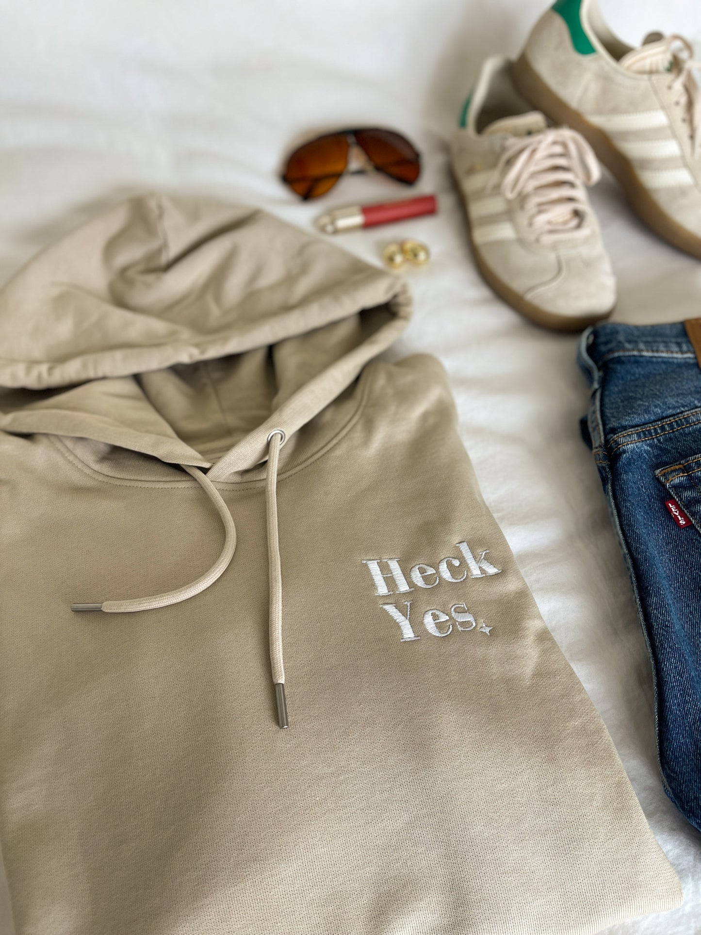 Heck Yes Organic Cotton Hoodie ✦ Desert Dust