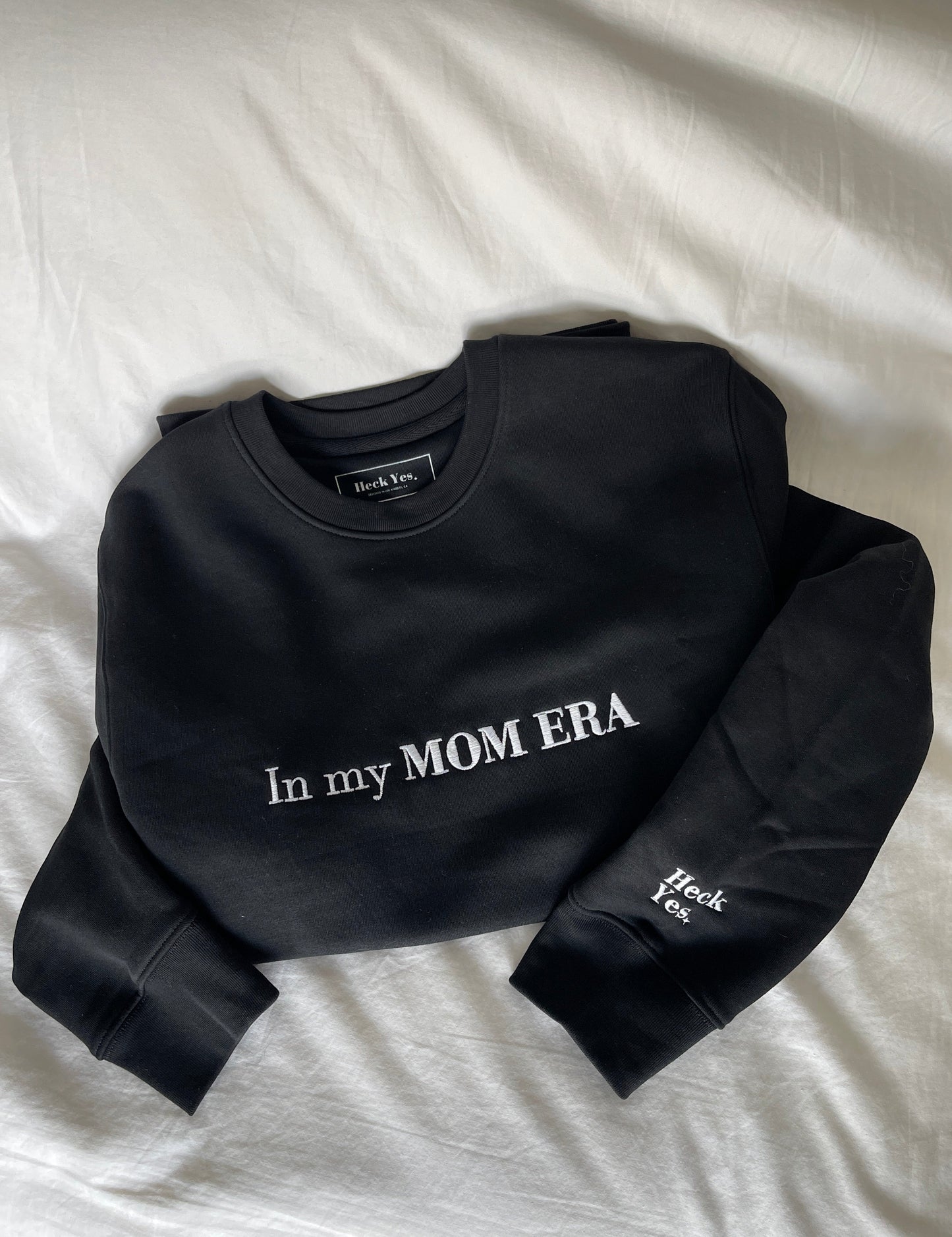 In my MOM ERA Organic Cotton Crewneck ✦ Black