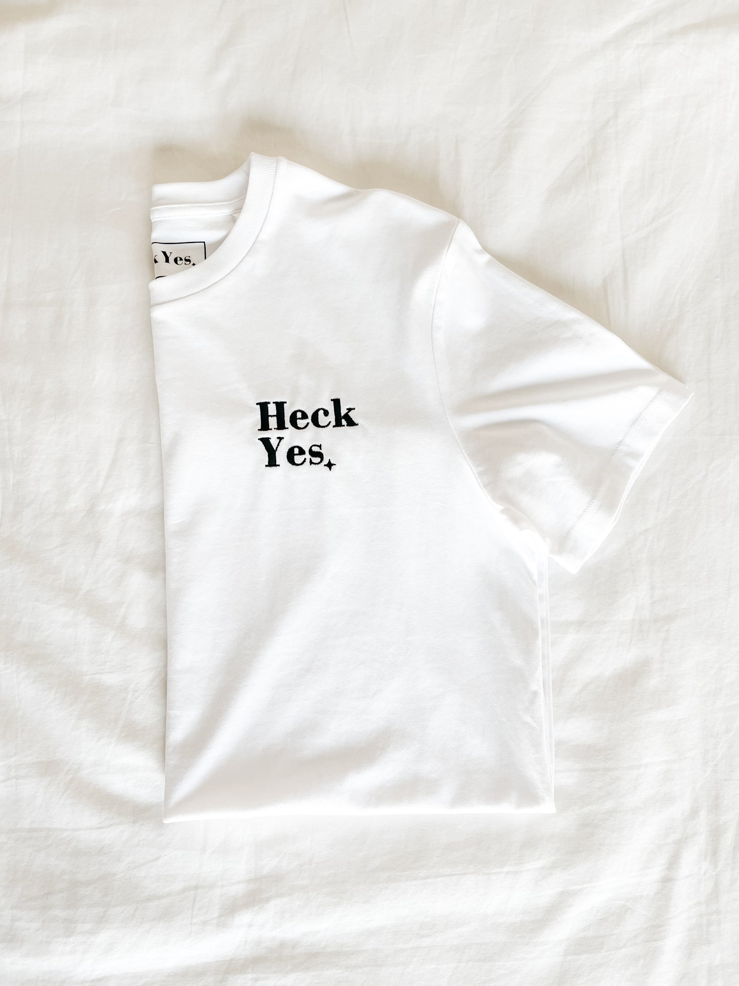 Signature Heck Yes Core Essential Unisex T-Shirt ✦ White