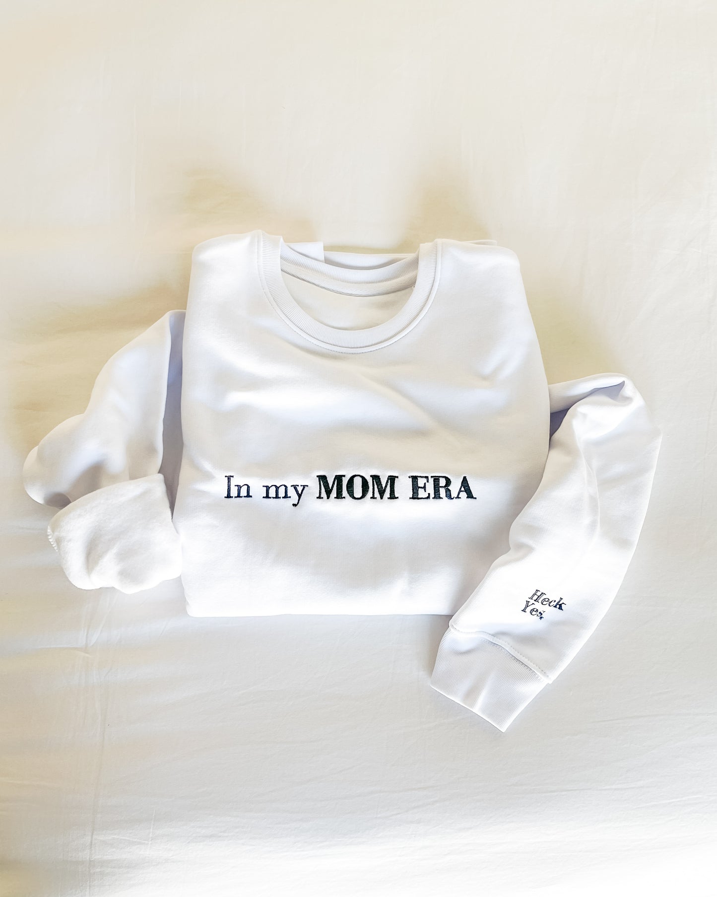 In my MOM ERA Organic Cotton Crewneck ✦ White