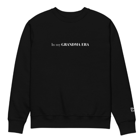 In my GRANDMA ERA Organic Cotton Crewneck ✦ Black