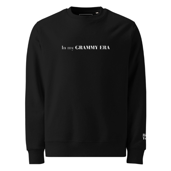 In my GRAMMY ERA Organic Cotton Crewneck ✦ Black