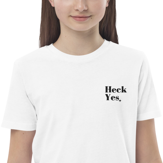 Signature Heck Yes Core Essential Kids T-Shirt ✦ White