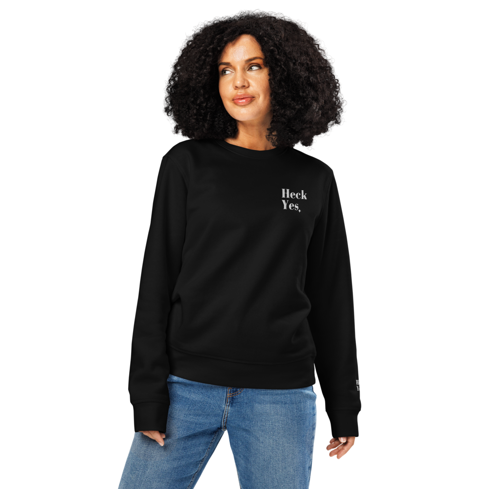 Heck Yes Organic Cotton Crewneck ✦ Black