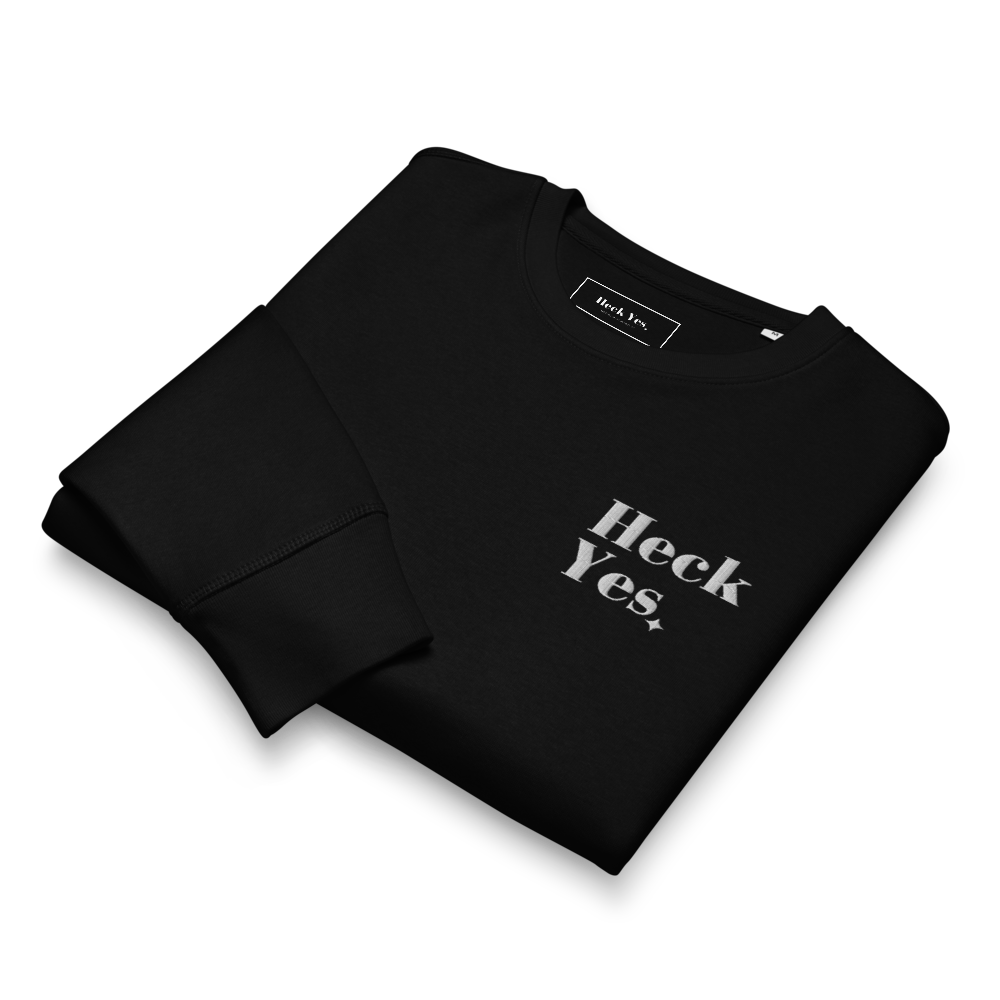 Heck Yes Organic Cotton Crewneck ✦ Black