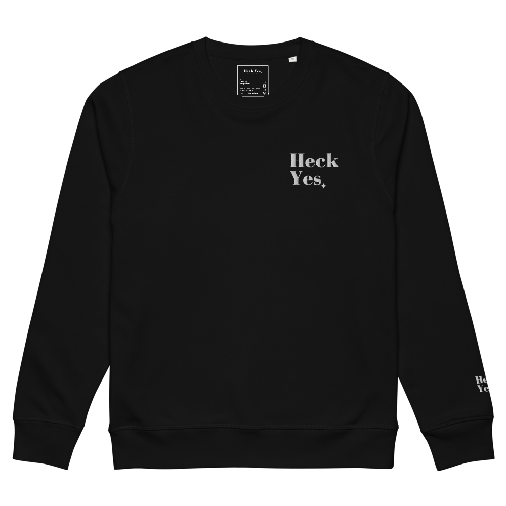 Heck Yes Organic Cotton Crewneck ✦ Black